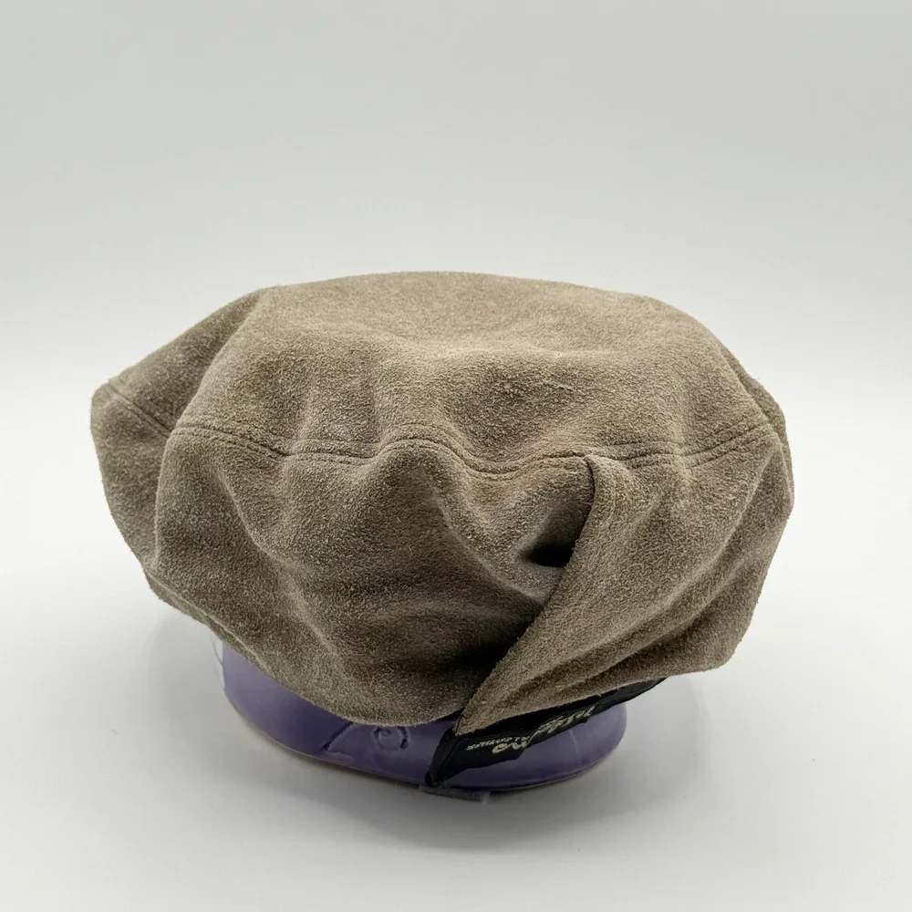 Vintage WILSONS Suede Newsboy Flat Cabbie Hat Size one size adjustable Tan‎